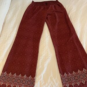 Prana print wide leg pants - L